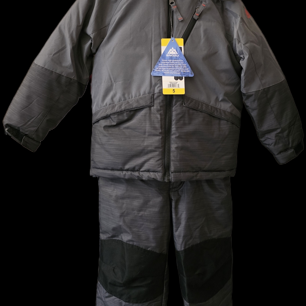 Snozu Kids Black and Gray Puffer Jacket and Pants